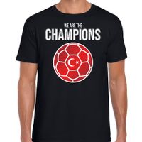 Turkije EK/ WK supporter t-shirt we are the champions met Turkse voetbal zwart heren