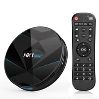 HK1MINI + 4K HD Smart TV BOX Android 9.0 RK3318 Quad-Core 64bit cortex-A53 4GB + 128GB ondersteuning TF-kaart HDMI WIFI AV LAN USB (zwart)
