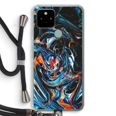 Black Unicorn: Pixel 5 Transparant Hoesje met koord