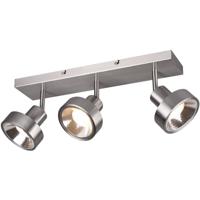 LED Plafondspot 3-Lichts GU10 Fitting Rechthoek Mat Nikkel Aluminium