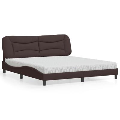 Bed met matras "Hvar" stof donkerbruin 180x200 cm