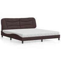 Bed met matras "Hvar" stof donkerbruin 180x200 cm