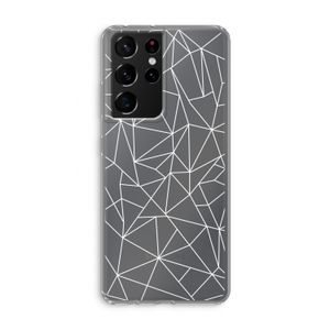 Geometrische lijnen wit: Samsung Galaxy S21 Ultra Transparant Hoesje