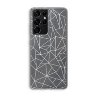 Geometrische lijnen wit: Samsung Galaxy S21 Ultra Transparant Hoesje
