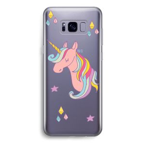 Roze eenhoorn: Samsung Galaxy S8 Transparant Hoesje