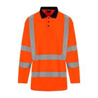 Reflecterende polo lange mouwen oranje - 3XL