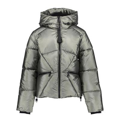 Geisha winter jas meisjes - groen - boxy - metallic