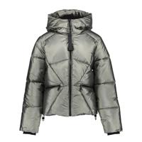 Geisha winter jas meisjes - groen - boxy - metallic