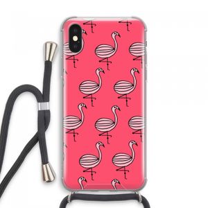 Flamingo: iPhone XS Max Transparant Hoesje met koord