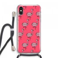 Flamingo: iPhone XS Max Transparant Hoesje met koord