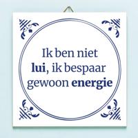 Tegeltje Ik ben niet lui, ik bespaar gewoon energie