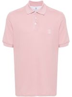 Brunello Cucinelli polo en coton piqué à logo imprimé - Rose