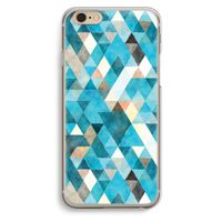 Gekleurde driehoekjes blauw: iPhone 6 / 6S Transparant Hoesje
