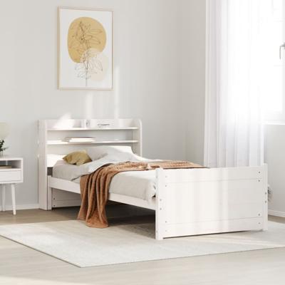 Bedframe met hoofdeinde zonder matras 90x190 cm wit
