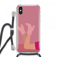 Pink boots: iPhone XS Max Transparant Hoesje met koord