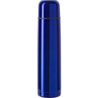 RVS thermosfles/isoleerkan 1 liter blauw   -