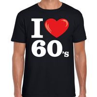 I love 60s / sixties t-shirt zwart heren - thumbnail