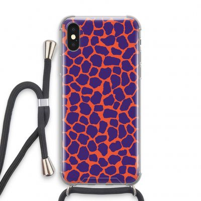 Purple Giraffe: iPhone XS Transparant Hoesje met koord