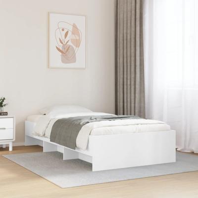Bedframe bewerkt hout wit 100x200 cm