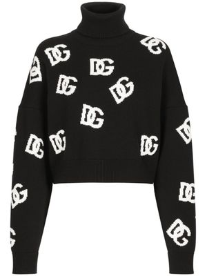 Dolce & Gabbana pull à logo en laine vierge - Noir