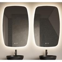 Badkamerspiegel Gliss Design Erato | 60x100 cm | Deens ovaal | Indirecte LED verlichting | Touch button | Met spiegelverwarming