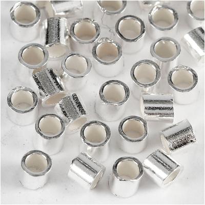 Creativ Company Knijpkralen, d 2 mm, zilver, 50 stuk/ 1 doos
