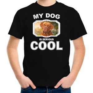 Franse mastiff honden t-shirt my dog is serious cool zwart voor kinderen