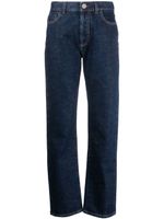 Moorer logo-patch straight-leg jeans - Bleu