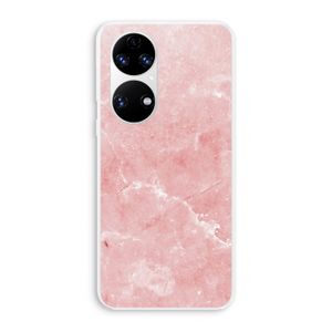 Roze marmer: Huawei P50 Transparant Hoesje