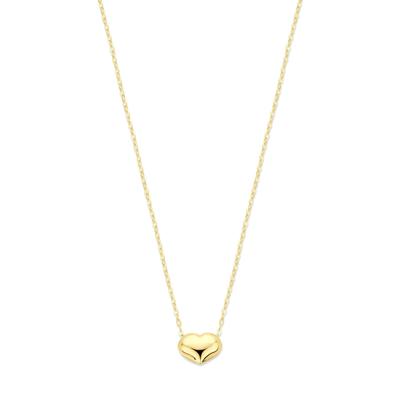 Tijdloos 14k Geelgouden Collier met Hartje - Verstelbare Draaglengte 42-45 cm