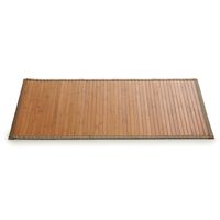 Badkamer vloermat anti-slip bamboe 50 x 80 cm met grijze rand   -