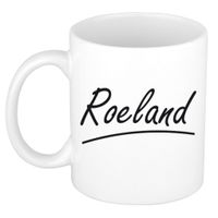 Naam cadeau mok / beker Roeland met sierlijke letters 300 ml