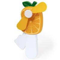 Mini ventilator/handventilator Manhattan - sinaasappel - 7 x 13 x 3 cm - verkoeling in zomer