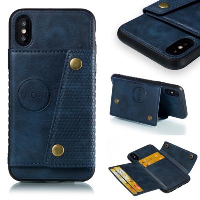 Lederen beschermhoes voor iPhone X & XS (blauw)