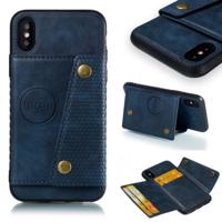 Lederen beschermhoes voor iPhone X & XS (blauw)