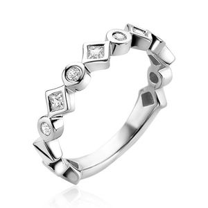 Zinzi ZIR2055 Ring de Luxe zilver met zirconia Maat 56