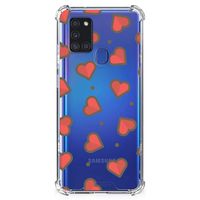 Samsung Galaxy A21s Doorzichtige Silicone Hoesje Hearts