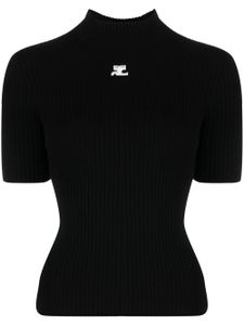 Courrèges pull Reedition en maille nervurée - Noir