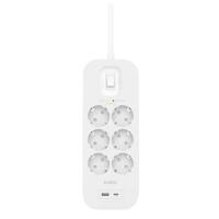 Stopcontactenstrip 6 Tomas met Interruptor Belkin Connect SRB002VF2M Wit
