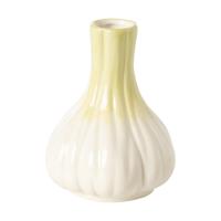 Vaas knoflook - beige/geel - ø11x14 cm Vaas knoflook - beige/geel - ø11x14 cm