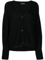 Fabiana Filippi cardigan nervuré à col v - Noir