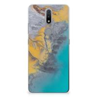 Nokia 2.4 | TPU | Siliconen hoesje | Marble Blue Gold