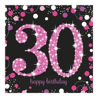Servetten 30 jaar Sparkling Pink