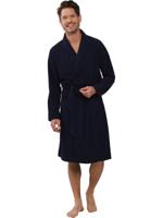 Marineblauwe badstof heren badjas