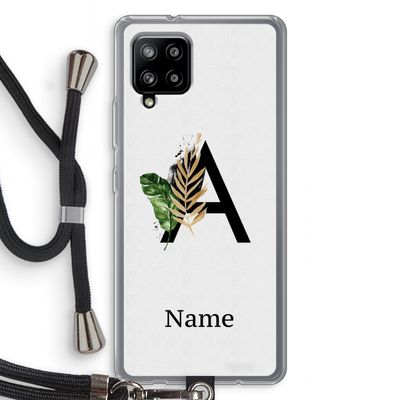Charcoal Flora: Samsung Galaxy A42 5G Transparant Hoesje met koord