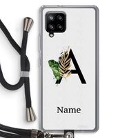 Charcoal Flora: Samsung Galaxy A42 5G Transparant Hoesje met koord