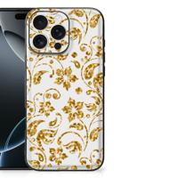 iPhone 16 Pro Max Bloemen Hoesje Gouden Bloemen