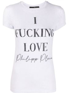 Philipp Plein t-shirt en coton à slogan imprimé - Blanc