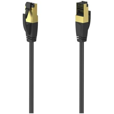 Hama Netwerkkabel, CAT-8, 40 Gbit/s, S/FTP afgeschermd, halogeenvrij, 0,50 m UTP kabel Zwart