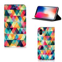 Apple iPhone X | Xs | Hoesje met Magneet | Geruit